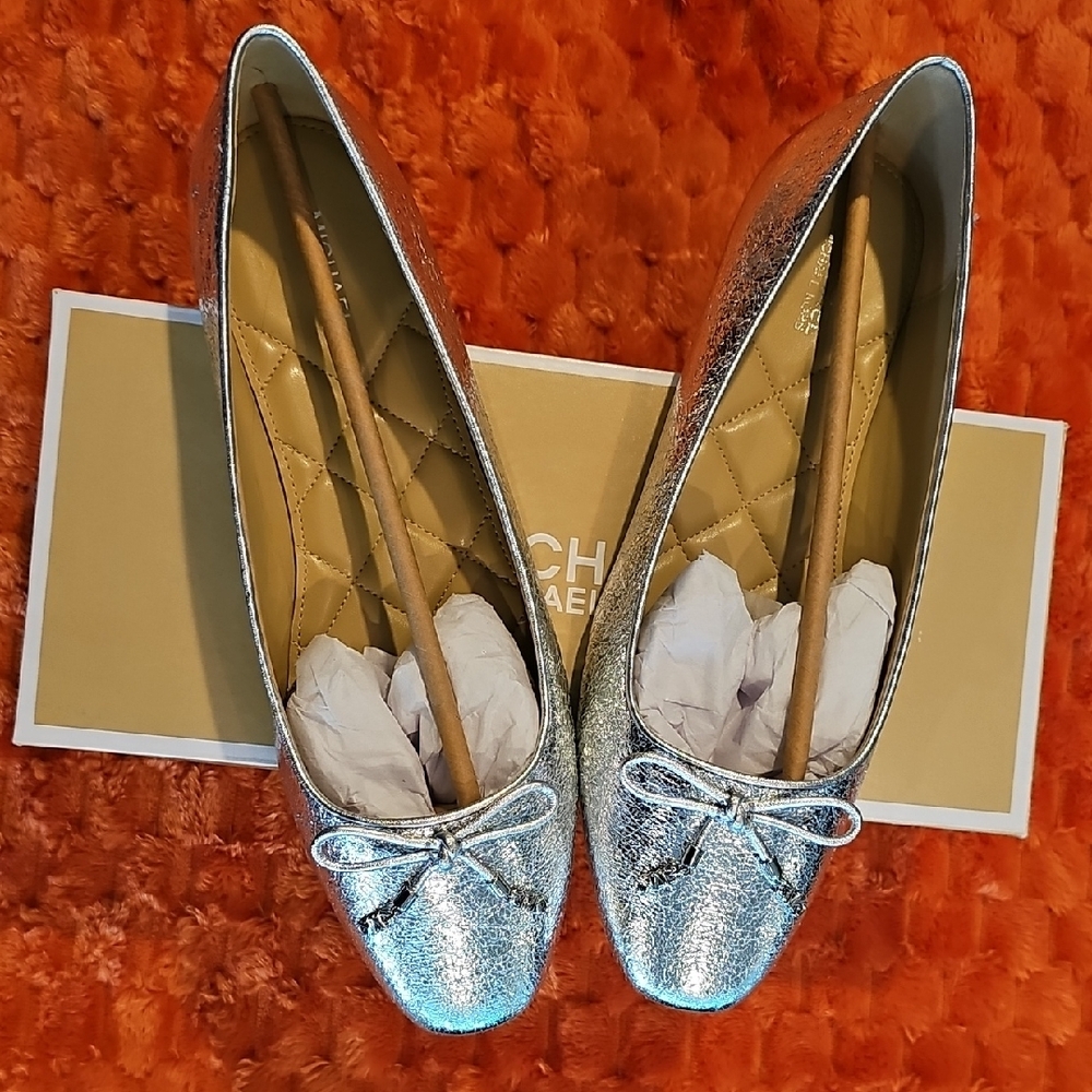 Michael Kors Silver Ballet Flats